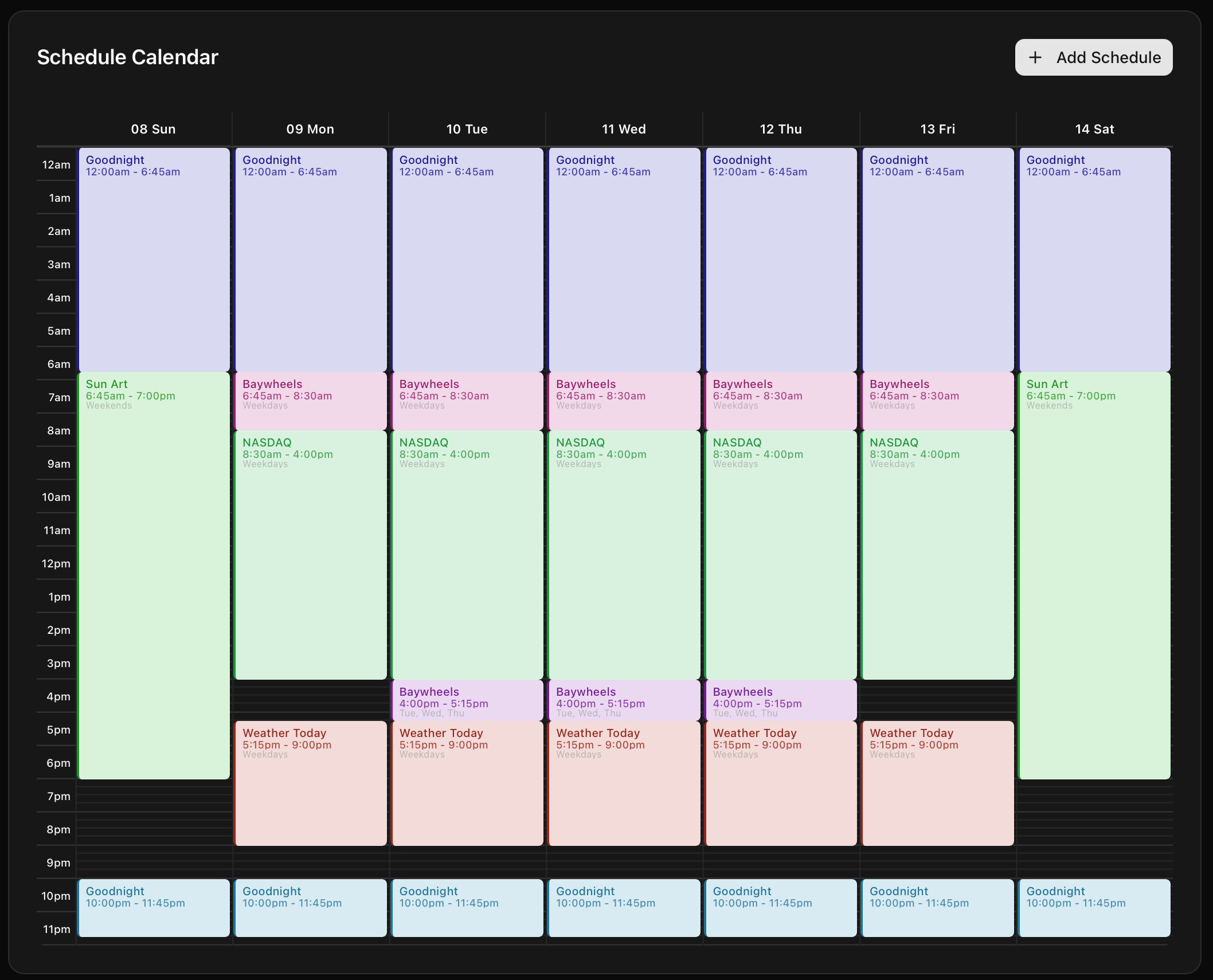 Schedule Calendar