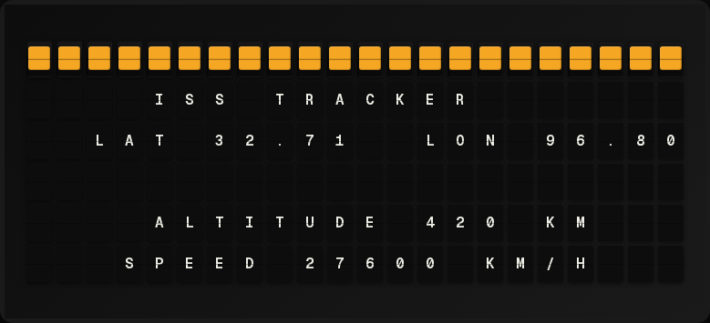 Generic Data displayed on a split-flap board
