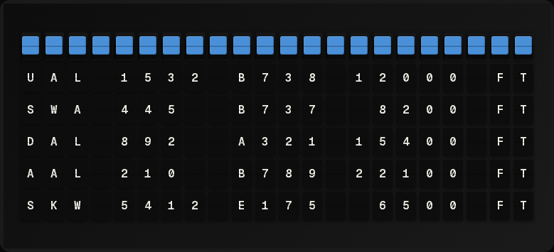 Nearby Aircraft displayed on a split-flap board