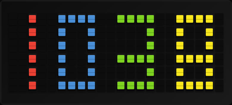 Visual Clock displayed on a split-flap board