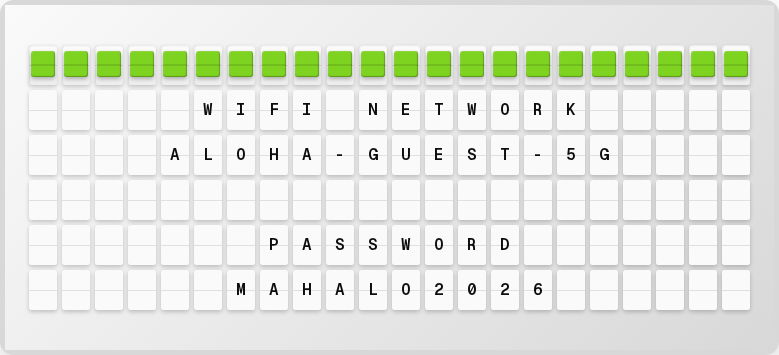 Guest WiFi on split-flap board