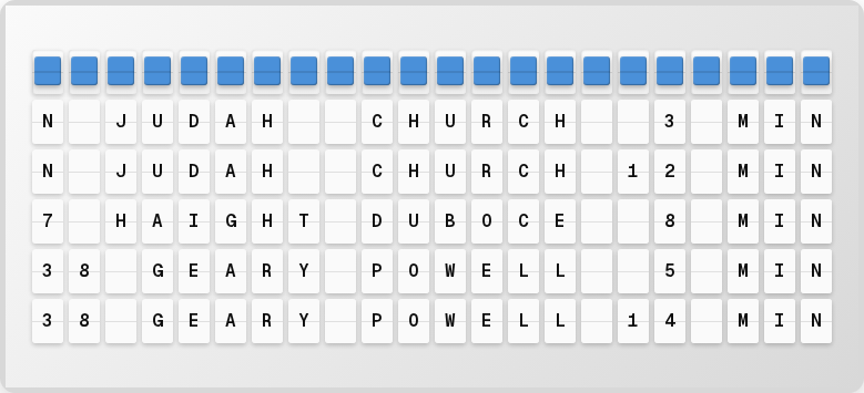 SF Muni on split-flap board