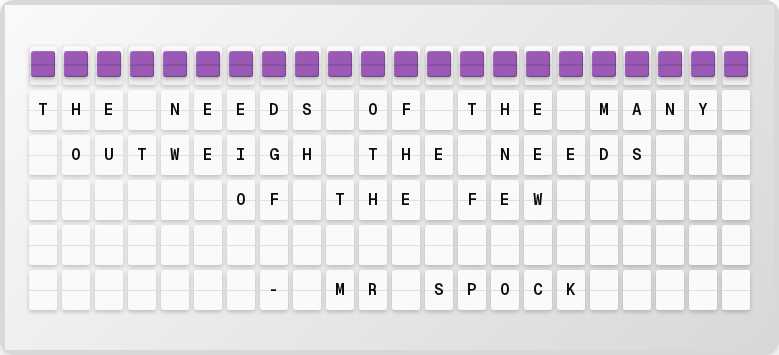 Star Trek Quotes on split-flap board