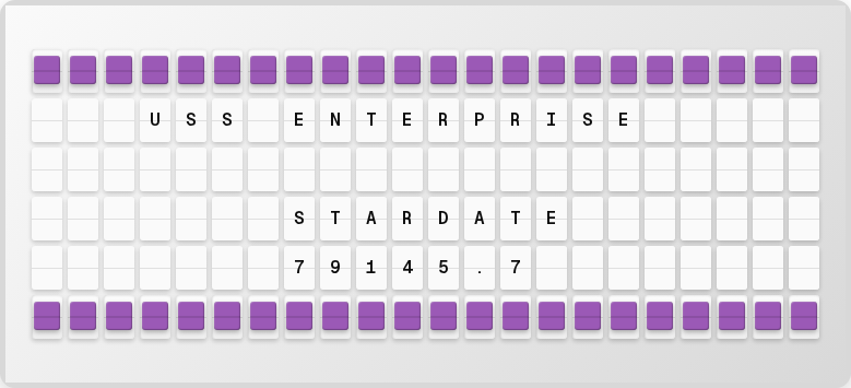 Stardate on split-flap board